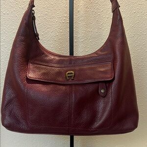 Y2K Vintage Oxblood Burgundy Etienne Aigner Leather Shoulder Bag